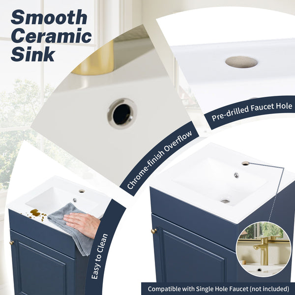 Bathroom Vanity With Sink, Cabinet With Adjustable Shelf