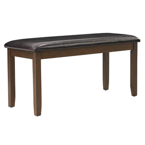6 Piece Dining Table Set & Bench And Chairs For Dining Room - Dark Walnut