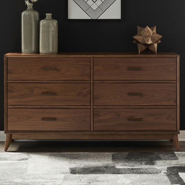 Century Modern - 6 Drawer Dresser - Walnut