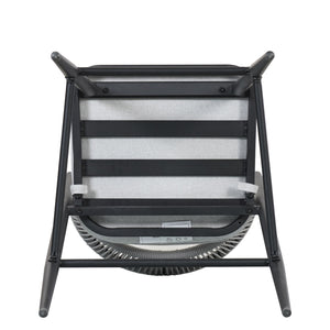 Outdoor Bar Height Metal Frame Counter Stools With Scallop Shaped Backrest & Water Resistant Cushions