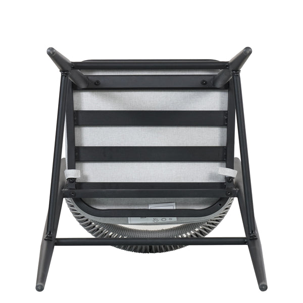 Outdoor Bar Height Metal Frame Counter Stools With Scallop Shaped Backrest & Water Resistant Cushions