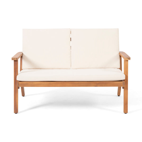 Serenit - 2 Piece Patio Set With Cushions, Loveseat And Coffee Table - Beige / Brown