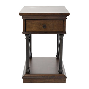 Tribeca - Drawer Chair Side Table - Cordovian Brown