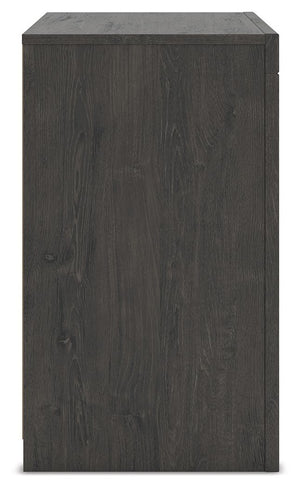 Fraluna - Two Drawer Night Stand - Charcoal