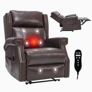Manual Recliner Chair With Heavy Duty Motion Mechanism, 8 Vibrating Nodes And 3 Massage Modes For Living Room