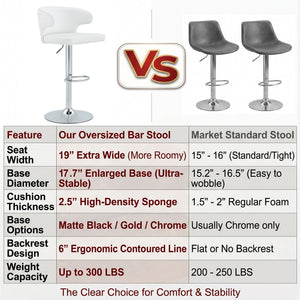 Adjustable Swivel Bar Chair With Ergonomic High Back Design