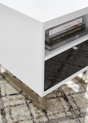 Gardoni - Chair Side End Table - White / Black