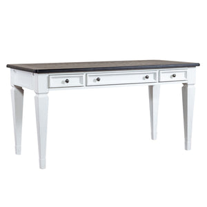 Allyson Park - Writing Desk - Wirebrushed White / Charcoal