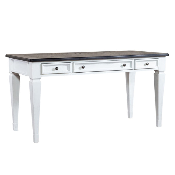 Allyson Park - Writing Desk - Wirebrushed White / Charcoal