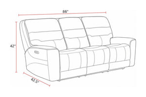 Lawson - Power Zero Gravity Triple Recline Sofa With DDT P2 - Sydney Brunette
