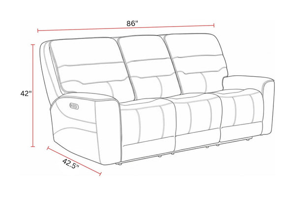 Lawson - Power Zero Gravity Triple Recline Sofa With DDT P2 - Sydney Brunette