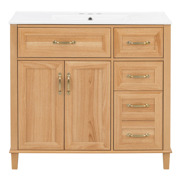 Bathroom Vanity With Sink, Soft Close Doors & Drawers - Wood