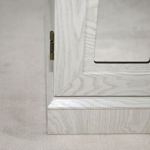 Sideboard Cabinet With Mirrored Doors, Adjustable Shelf, Metal Handles