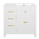 Bathroom Vanity With Sink, 1 Tip Out Drawer, 3 Side Drawers, Adjustable Shelf