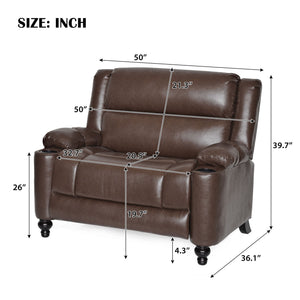 Tufted Design Wide Manual Recliner Chair