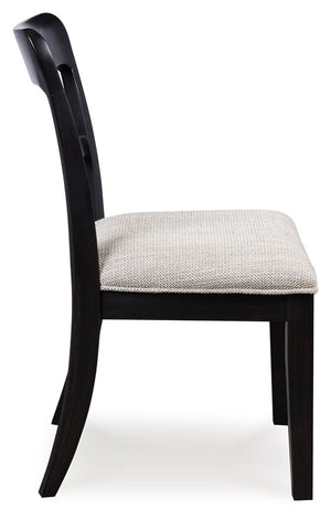 Greddinton - Round Dining Table Set - Black Chairs