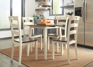 Woodanville - Round DRM Drop Leaf Table - Cream / Brown