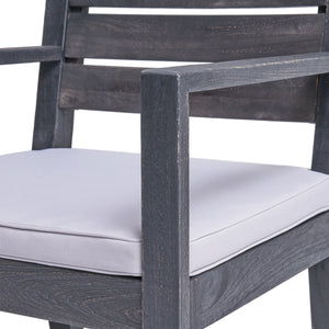 Outdoor 6 Seater Dining Set With Bench - Dark Gray / Light Gray