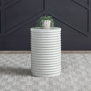 Berkley Square - Round Chairside Table - Linen & Khaki