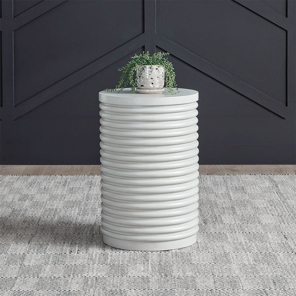 Berkley Square - Round Chairside Table - Linen & Khaki