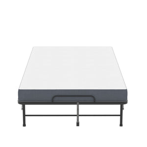 Twin Wide Folding Bed For Tall People, Extra Long & Wide Rollaway With Memory Foam, Heavy-Duty - Black