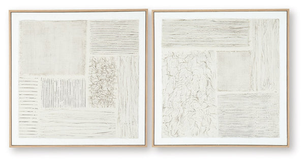 Andorfield - Wall Art Set (Set of 2) - Beige / Black / White