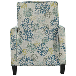 Upholstered Push Back Recliner Chair For Living Room - Blue