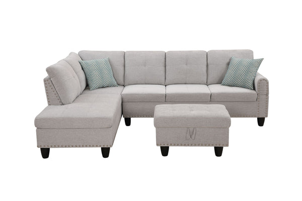 Alger - Left Hand Facing Sofa & Chaise With Ottoman