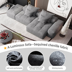 Modern Oversized, Modular Sectional Sofa With Pillows