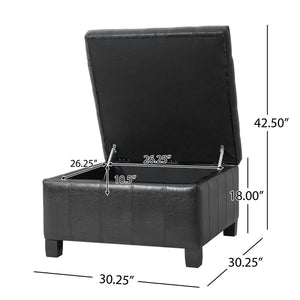 Square Tufted Indoor Ottoman With Lift-Top Storage