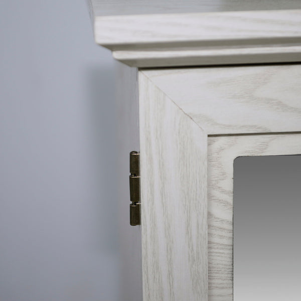 Sideboard Cabinet With Mirrored Doors, Adjustable Shelf, Metal Handles