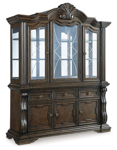 Maylee - Dining Buffet And Hutch - Dark Brown