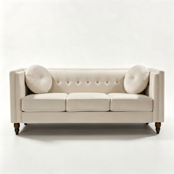 Chesterfield Sofa With Square Arms For Living Room
