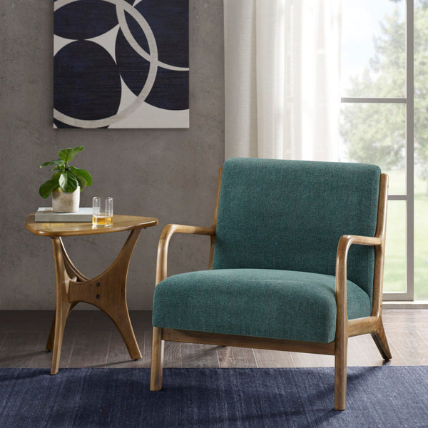 Mid-Century Style Lounge Chair With Upholstered Seat
