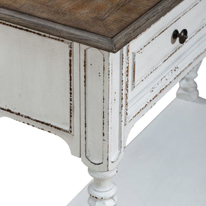 Magnolia Manor - Hall Console Bottom With Shelf For Display & Storage - Antique White