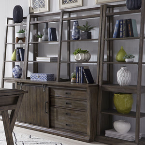Stone Brook - Jr Executive Credenza Set - Rustic Saddle