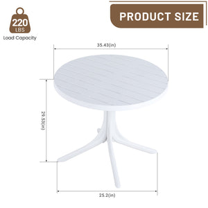 4 Piece Set Of Color Block Designed Single Chairs With Round Table - Grain Yellow / Haze Green / Tropical Orange / White
