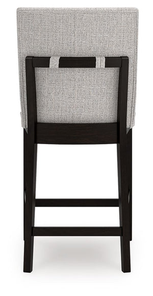 Neymorton - 5 Pc. - Rectangular Dining Room Counter Table, 4 Barstools - Dark Grayish Brown