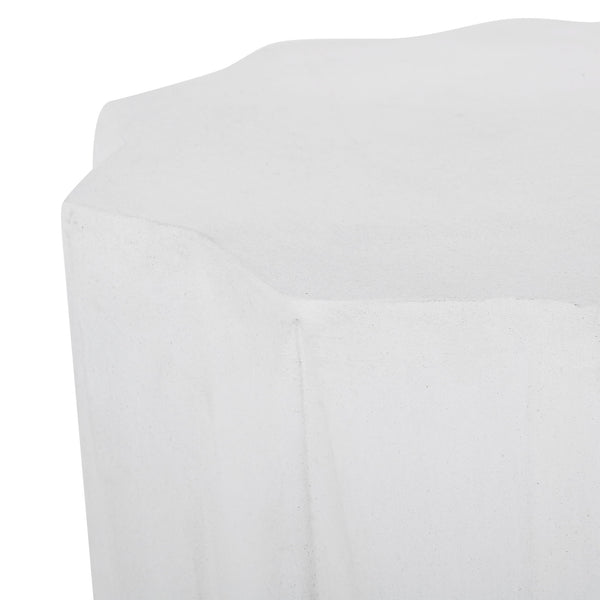 Outdoor Lightweight Concrete Side Table - Antique White