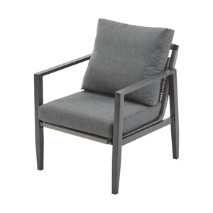 Modern Lounge Chair With Rope Accents And Cushions