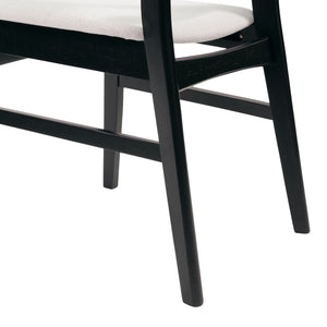Dining Chairs With Upholstered Seat (Set of 2) - Black / Light Beige