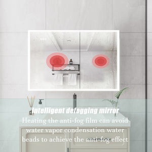 Bathroom Medicine Cabinet With Lights, LED Medicine Cabinet With Mirror, Lighted Medicine Cabinet With Defogger