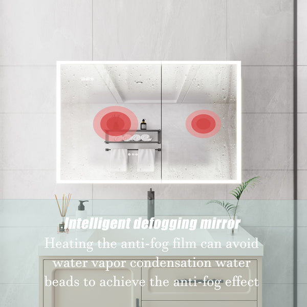 Bathroom Medicine Cabinet With Lights, LED Medicine Cabinet With Mirror, Lighted Medicine Cabinet With Defogger