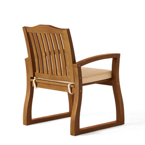 Della - Wood Armchair (Set of 2) Outdoor Dining Chairs - Cream