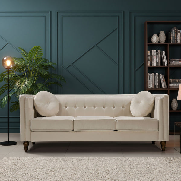 Chesterfield Sofa With Square Arms For Living Room