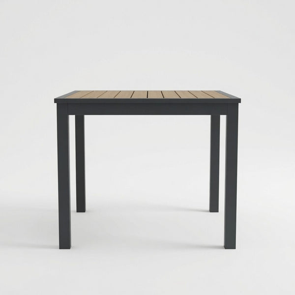 Outdoor Square Patio Slatted Dining Table - Gray
