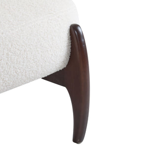 Modern Boucle Lounge Chair With Solid Wood Fram