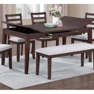Dining Table With Built In Lift Top Storage And Drawer, Rectangular Furniture - Walnut