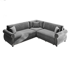 L-Shaped Sofa Couch With Pull-Out Bed