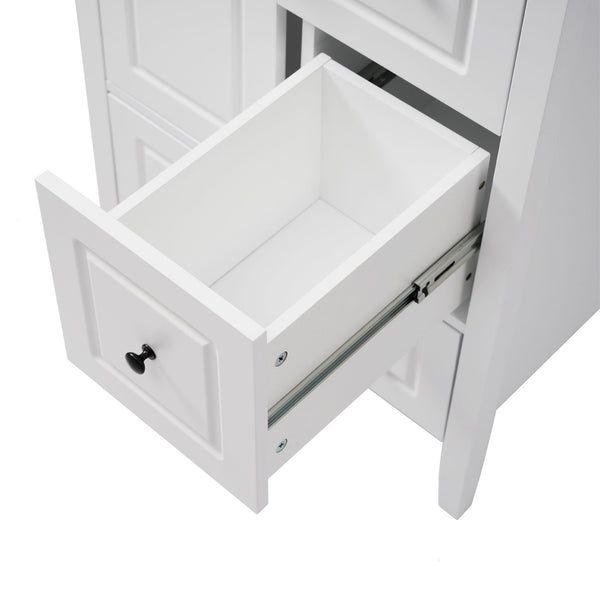 Freestanding Bathroom Vanity With Sink, Soft Closing Cabinet And Drawers - White